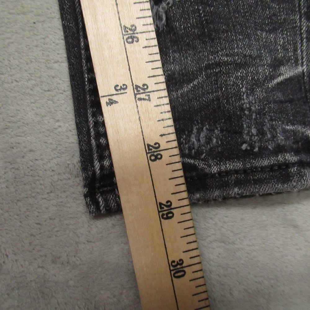 Rock Revival Jeans Womens 26x29 Black Celinda Distressed Skinny Whisker Fade - Picture 5 of 13